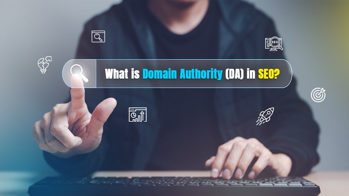 The image conveys the concept of internet connectivity, website authority, and online presence.