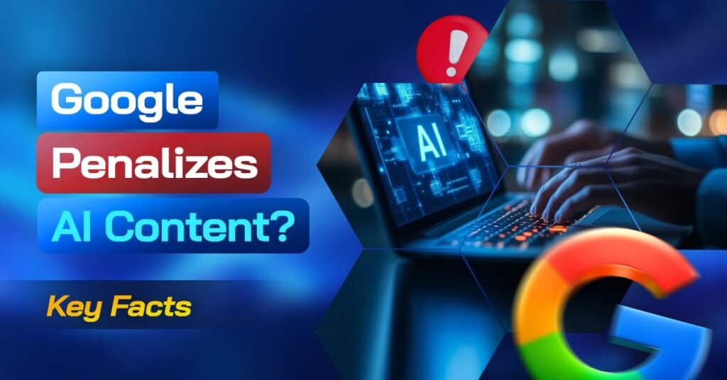 AI content and Google search ranking illustration.