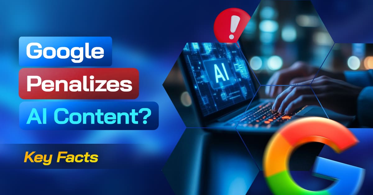 AI content and Google search ranking illustration.