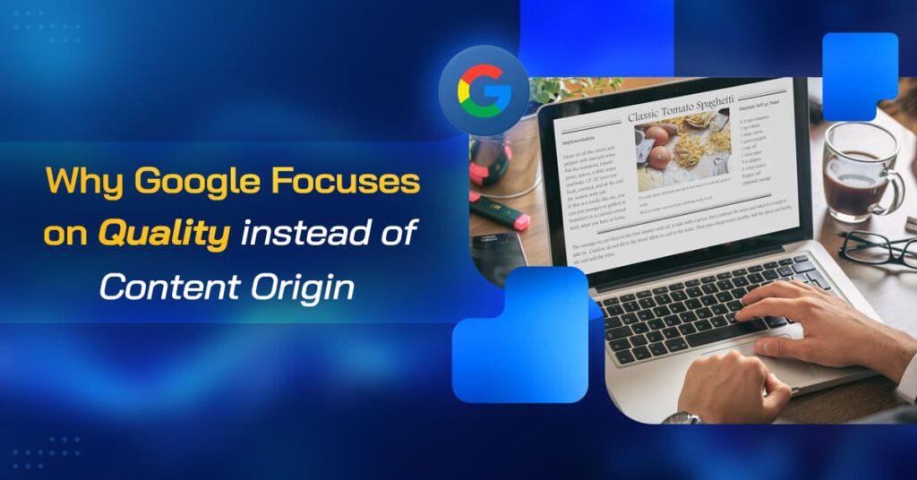 Illustration emphasizing content quality over content origin