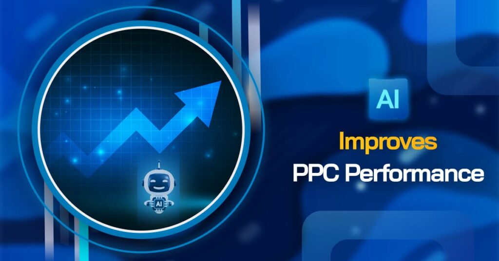 Illustration showing AI improving PPC campaign performance