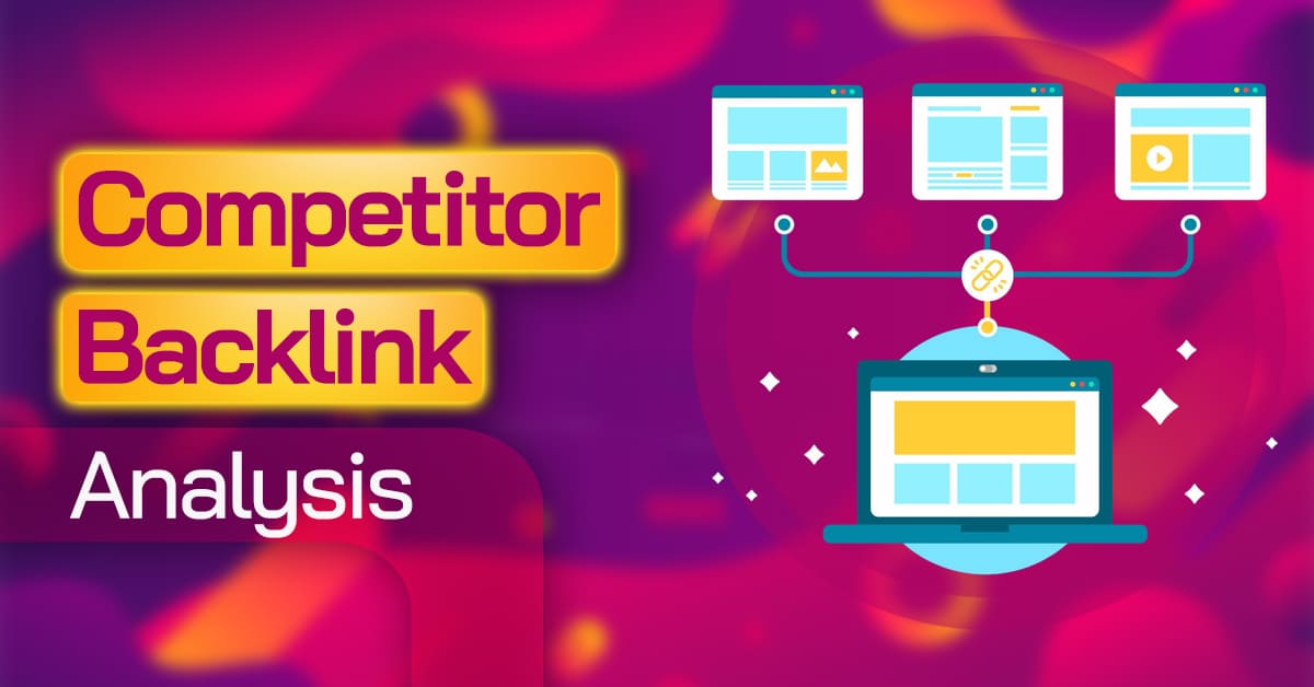 Visual representing competitor backlink analysis with connected websites and link structure