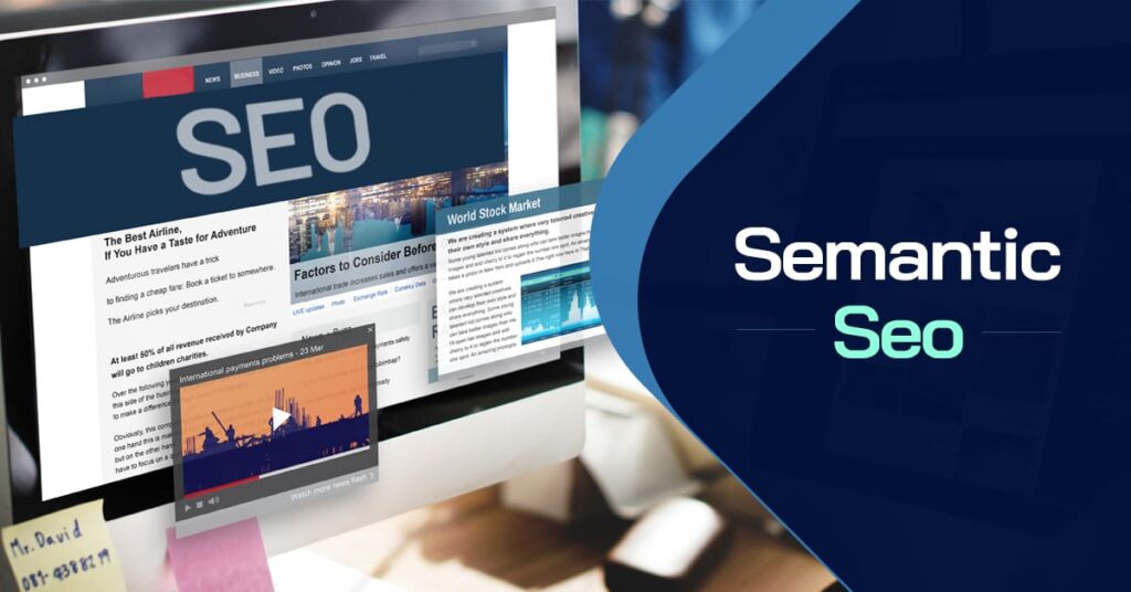 Illustration showing semantic SEO and content relationships