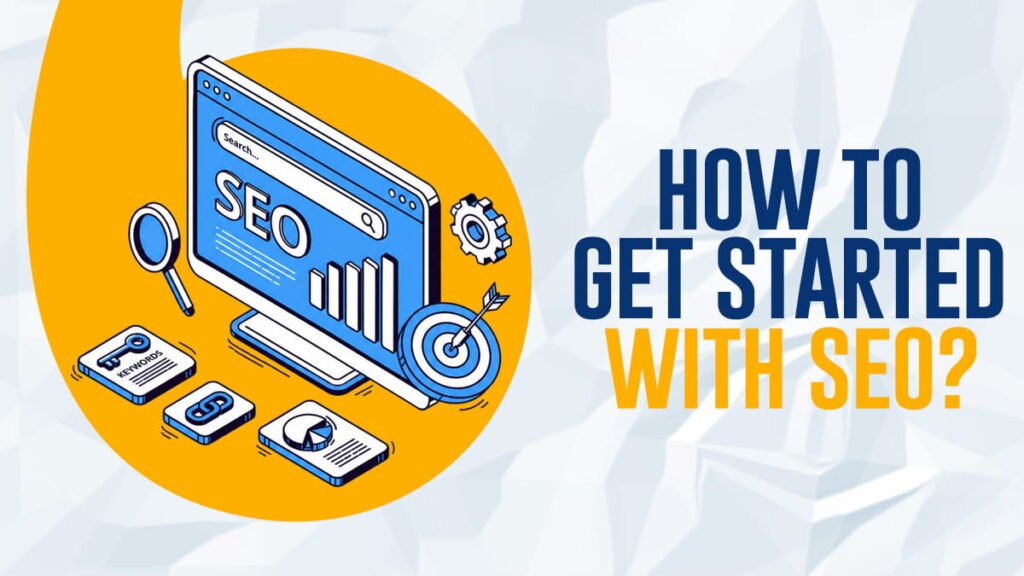 Illustration showing key elements for getting started with SEO