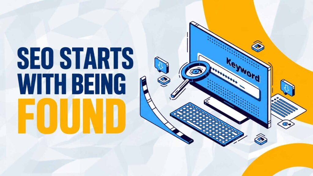 Graphic showing how SEO helps a website get found in search