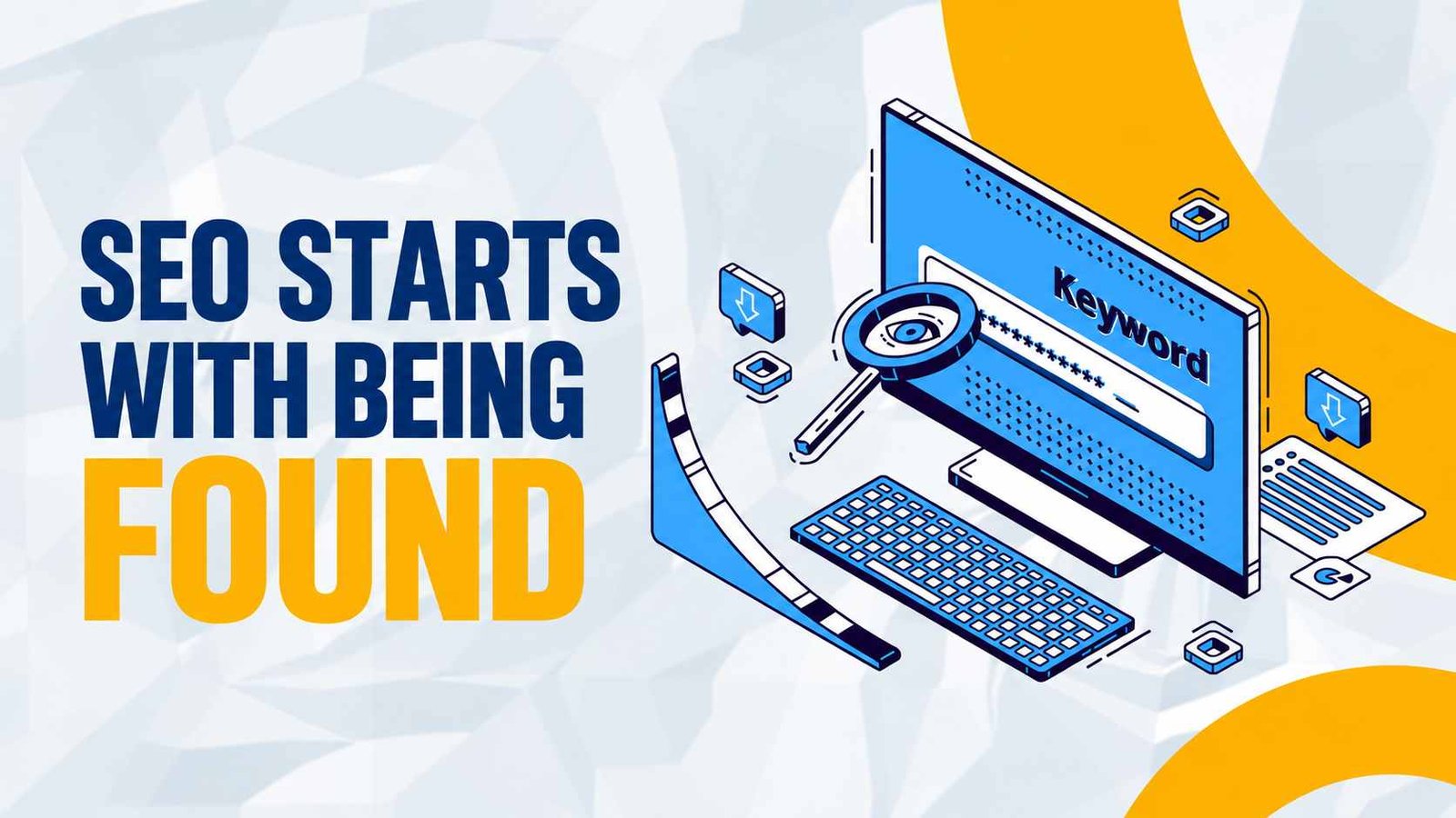 Graphic showing how SEO helps a website get found in search